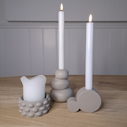 Windlicht taupe Parel
